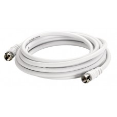 Rallonge TV - 2 fiches ''F'' mâles - L. 5 m - blanc (gencod)