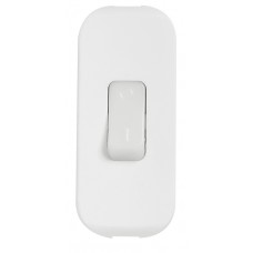 Interrupteur à bascule touche phosphor - 2 A - fil souple - blanc (blister)