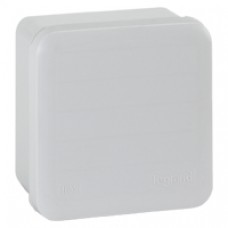 Boîte carrée 80x80x45 étanche Plexo gris - face lisse - IP55/IK07- 650°C