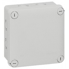 Boîte carrée 105x105x55 étanche Plexo gri - entrée défonç (7) -IP55/IK07- 650°C