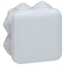 Boîte carrée 65x65x40 étanche Plexo gris - embout gradins (7) -IP55/IK07- 650°C