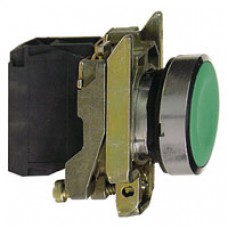 Bouton-poussoir vert Ø 22-à impulsion affleurant-1F