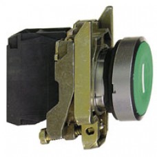Bouton-poussoir vert Ø 22-à impulsion affleurant-1F