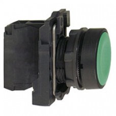 Bouton-poussoir vert Ø 22-à impulsion affleurant-1F