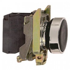 Bouton-poussoir noir Ø 22-à impulsion affleurant-1F