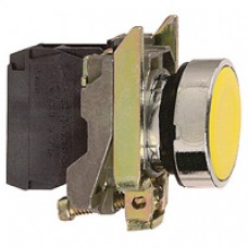 Bouton-poussoir jaune Ø 22-à impulsion affleurant-1F