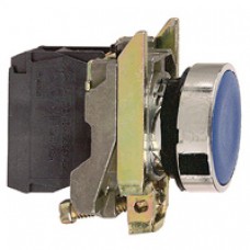 Bouton-poussoir bleu Ø 22-à impulsion affleurant-1F