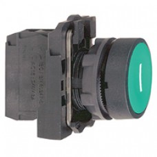 Bouton-poussoir vert Ø 22-à impulsion affleurant-1F