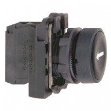 Bouton-poussoir noir Ø 22-à impulsion affleurant-1F