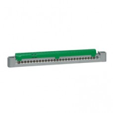Bornier de répartition IP 2X - terre - 1 connexion 6 à 25 mm² - VERT - L 227 mm