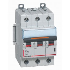 Disjoncteur DX³-vis/vis-3P-400V~-20A-25kA-courbe C-protect départ Legrand