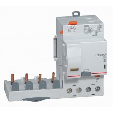 Bloc différentiel adaptateur DX³-auto-4P-400 V~-63 A-type AC-300 mA-disjoncteur 1mod/pôle