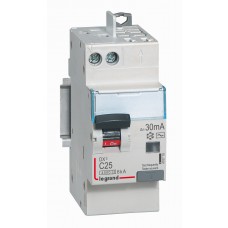 Disjoncteur différentiel DX³ 4500-vis/auto-U+N 230V~ 25A-typeAC-30mA-6kA-courbe C-tête Legrand