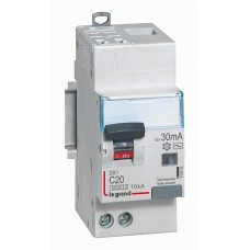 Disjoncteur différentiel mono DX³ 6000-auto/vis-U+N 230V~-20A-typeAC-30mA-10kA-courbe C-départ Legrand