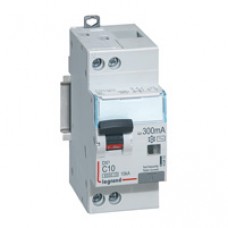 Disjoncteur différentiel mono DX³ 6000-vis/vis-U+N 230V~-10A-typeAC-300mA-10kA-courbe C-départ Legrand