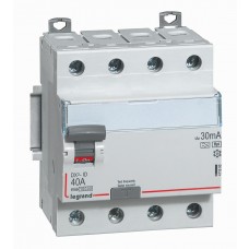 Interrupteur différentiel DX³-ID - vis/vis - 4P- 400V~-40A - type Hpi - 30mA - départ bas