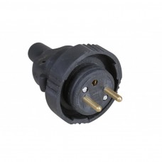 Fiche male caoutchouc 16A  2P+T IP65 bague