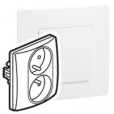 Prise 2x2P+T verticale Niloé - 16 A - compacte - bornes auto - Pur