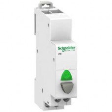 Acti9, iPB bouton-poussoir lumineux 1 NO gris + voyant vert 110...230VCA