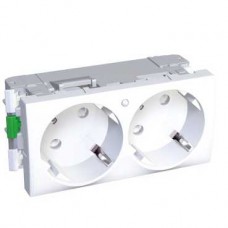 Altira - prises doubles lumineux standard Allemand - blanc polaire