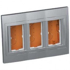 Boîte concentration encastrée - 3 colonnes x 2 postes - aluminium 