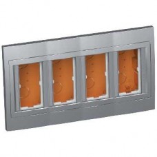 Boîte concentration encastrée - 4 colonnes x 2 postes - aluminium