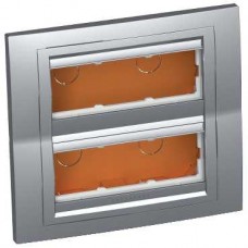 Boîte concentration encastrée - 2 rangées x 3 postes - aluminium 