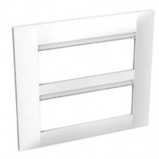 Plaque 2 rangées 3 postes - antimicrobien - blanc polaire