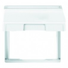 Adaptateur avec volet porte-etiquette blanc