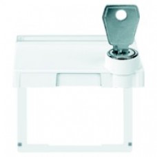 Adaptateur avec volet porte étiquette et serrure blanc