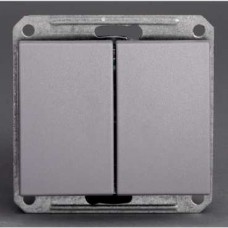 Double va-et-vient - gris - composable encastré - IP44 IK08
