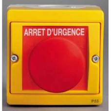Bouton-poussoir coup de poing à impulsion - gris en saillie - IK07 IP55