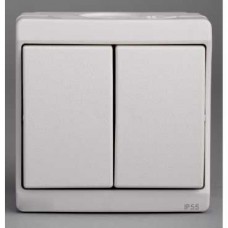 Double va-et-vient - blanc - en saillie - IK07 IP55