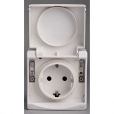 Prise de courant 2P+T VDE - blanc - IK07 IP55 