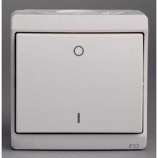 Interrupteur bipolaire - blanc - en saillie - IK07 IP55