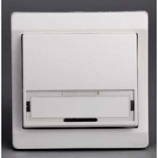 Bouton-poussoir avec porte étiquette - blanc - encastré - IP44 IK08