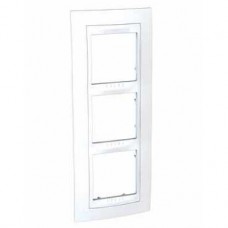 Liseré Blanc plaque de finition 3 postes horiz. 71mm 6 M