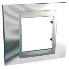 Plaque 2M simple Chrome brillant Aluminium