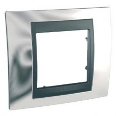 Plaque 2M simple Chrome brillant Graphite