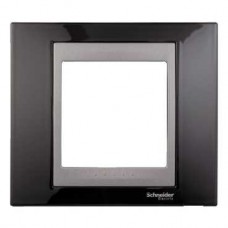 Plaque de finition 1 poste 2M Noir Rhodium Graphite