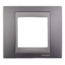 Unica Top - plaque de finition - 1 poste 2 mod. - gris métal liseré graphite