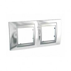 Plaque 4M double horizontal Chrome brillant Aluminium