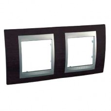 Plaque 4M double horizontal Wengé Aluminium