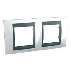 Plaque 4M double horizontal Blanc techno Graphite