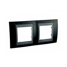 Plaque de finition 2 postes 2x2 M Noir Rhodium Graphite