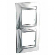 Plaque 4M double vertical Chrome brillant Aluminium
