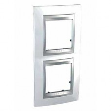 Plaque 4M double vertical Blanc techno Aluminium