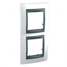 Plaque 4M double vertical Blanc techno Graphite