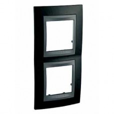 Plaque de finition 2 postes 2x2 mod. vert 71mm Noir Rhodium Graphit