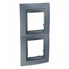 Plaque 4M double vertical Gris métal Graphite